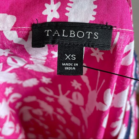 NWOT TALBOTS pink lobster & starfish novelty print cotton rockstar tunic size xs - Picture 6 of 7